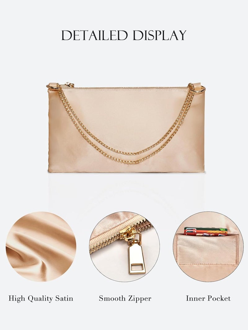 oscaurt Women's Evening Handbag Satin Shoulder Bag Purse for Prom Engagement Cocktail Party Wedding - Image 3